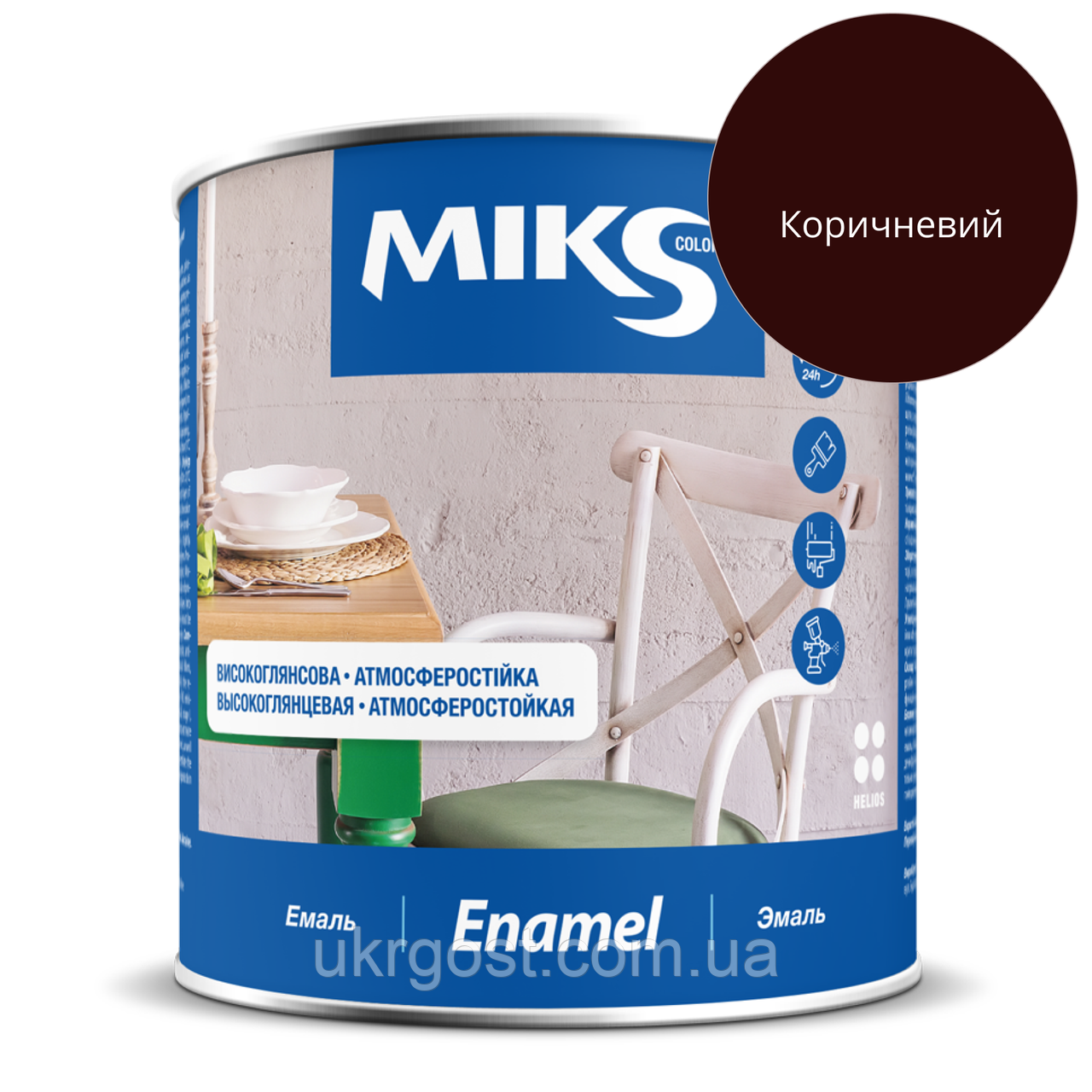 Емаль алкідна Miks ПФ-115 Коричневий глянець 2,3 кг