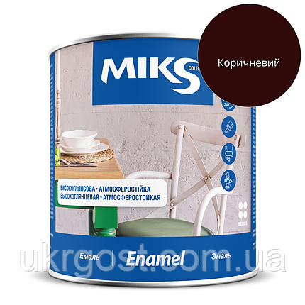 Емаль алкідна Miks ПФ-115 Коричневий глянець 2,3 кг, фото 1
