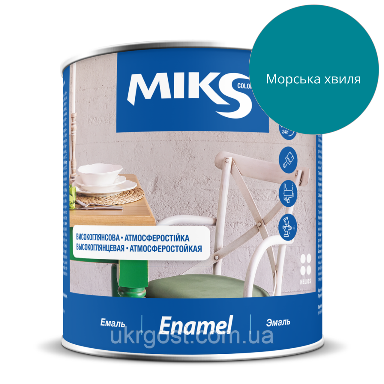 Емаль алкідна Miks ПФ-115 Морська хвиля глянець 2,8 кг