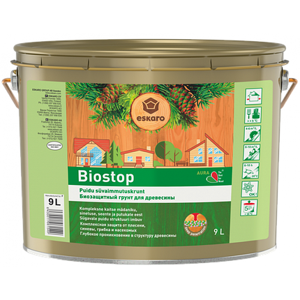 Eskaro Biostop, антисептик-грунт для деревини, 9л, фото 1