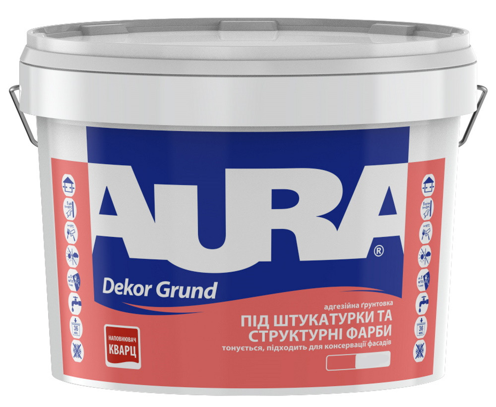 Кварцева адгезійна грунтовка Aura Dekor Grund, біла, 2,5л