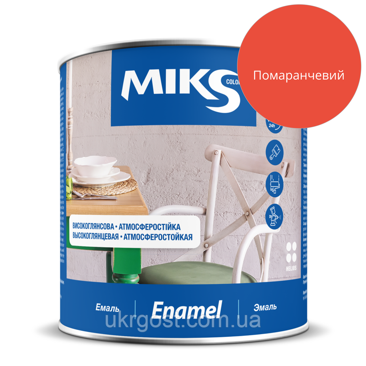 Емаль алкідна Miks ПФ-115 Помаранчевий глянець 2,8 кг