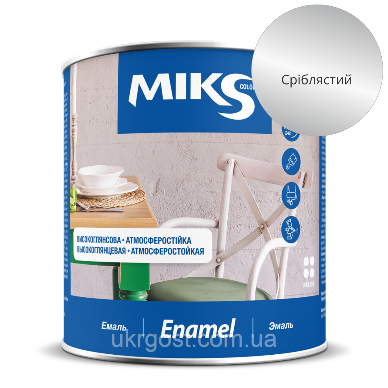 Емаль алкідна Miks ПФ-115 Сріблястий глянець 2,5 кг