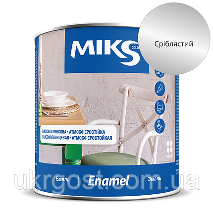 Емаль алкідна Miks ПФ-115 Сріблястий глянець 2,5 кг, фото 1