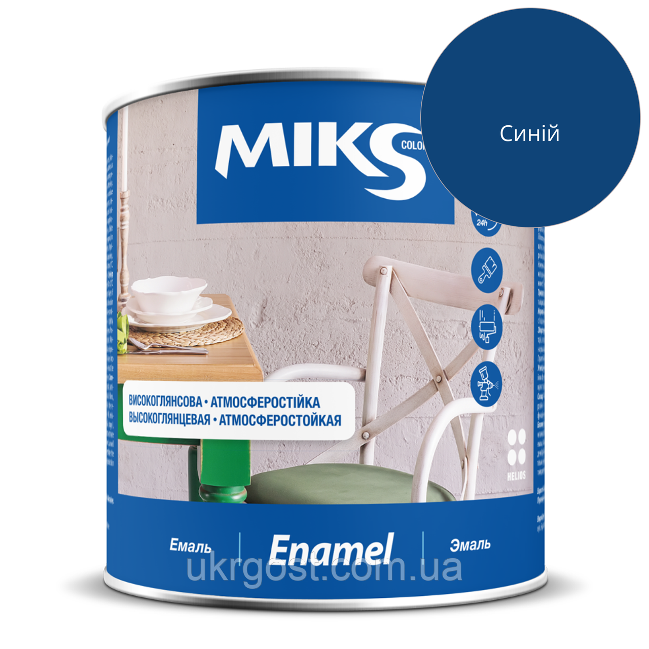 Емаль алкідна Miks ПФ-115 Синій глянець 2,8 кг