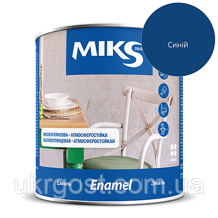 Емаль алкідна Miks ПФ-115 Синій глянець 2,8 кг, фото 1