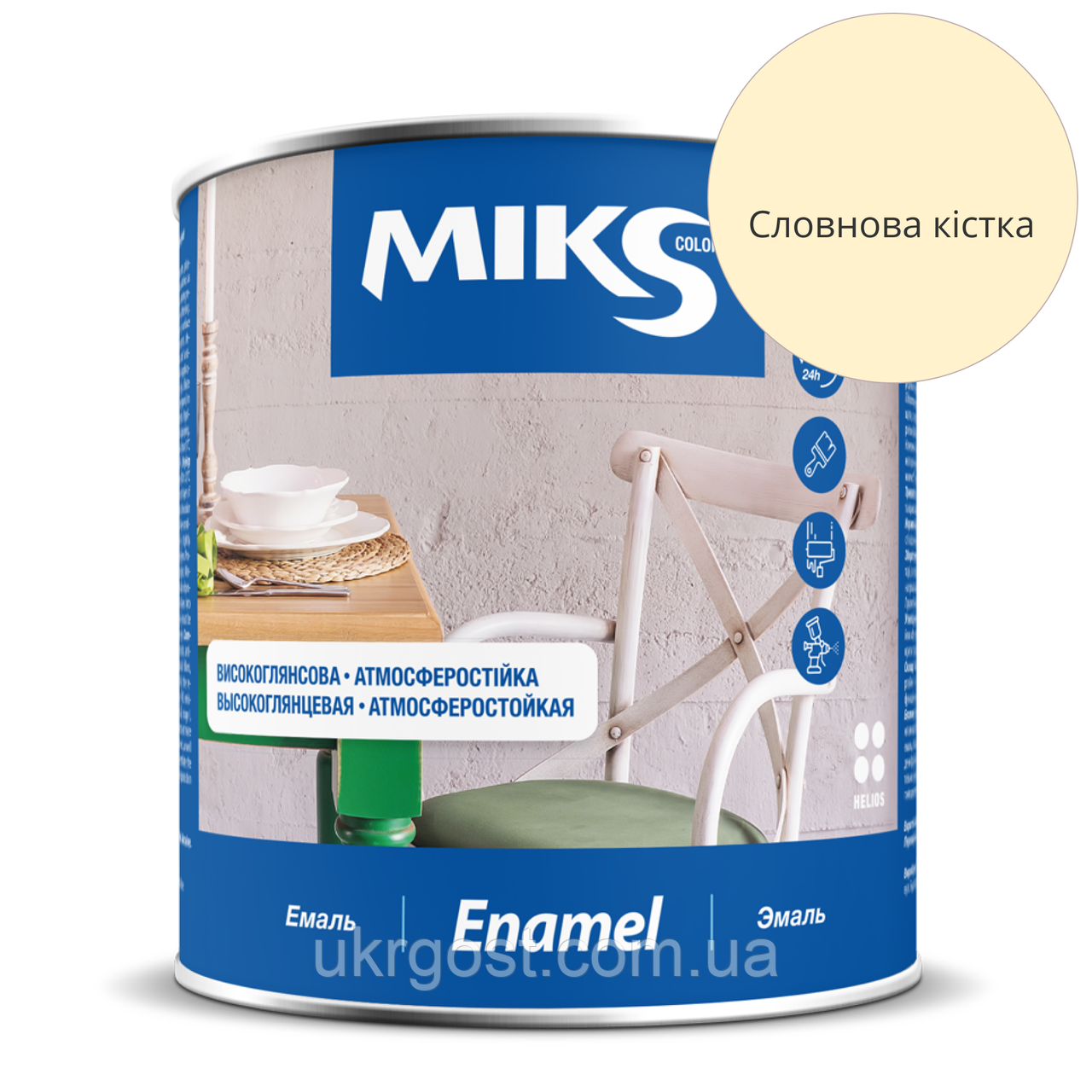 Емаль алкідна Miks ПФ-115 Слонова кістка глянець 2,3 кг