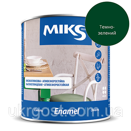 Емаль алкідна Miks ПФ-115 Темно-зелений глянець 2,3 кг, фото 1