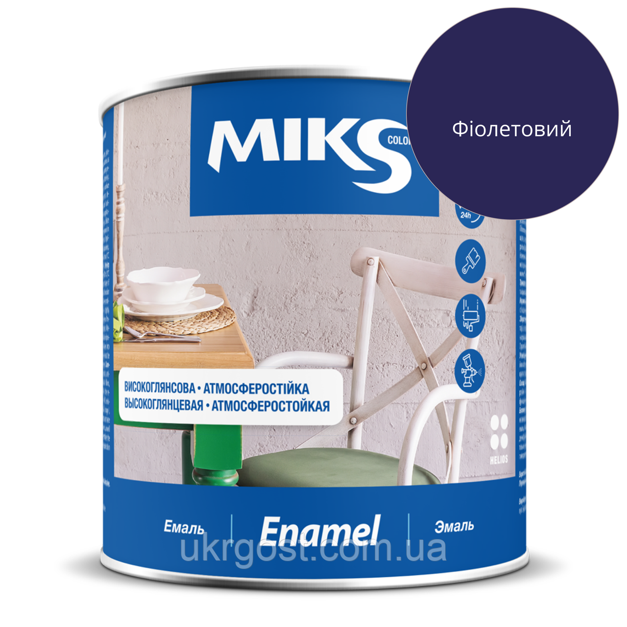 Емаль алкідна Miks ПФ-115 Фіолетовий глянець 2,8 кг