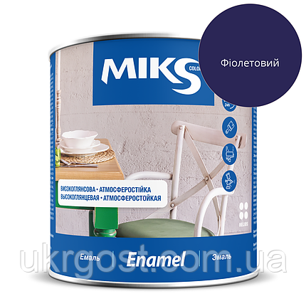 Емаль алкідна Miks ПФ-115 Фіолетовий глянець 2,8 кг, фото 1