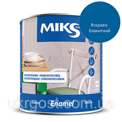 Емаль алкідна Miks ПФ-115 Яскраво-блакитний глянець 2,3 кг, фото 1