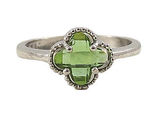 Каблучка срібна з султанітом "Конюшина" КЛТ/М-слт