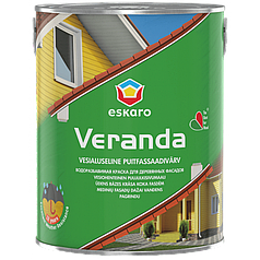 Eskaro Veranda, фасадна фарба для дерев’яних будинків на водній основі, TR (прозора база), 2,7л
