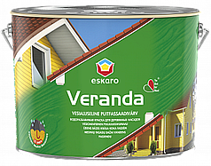 Eskaro Veranda, фасадна фарба для дерев’яних будинків на водній основі, біла, 9,5л