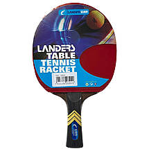 Ракетка Landers 6* star, для настільного тенісу, пінг-понгу з чорним чохлом., фото 5