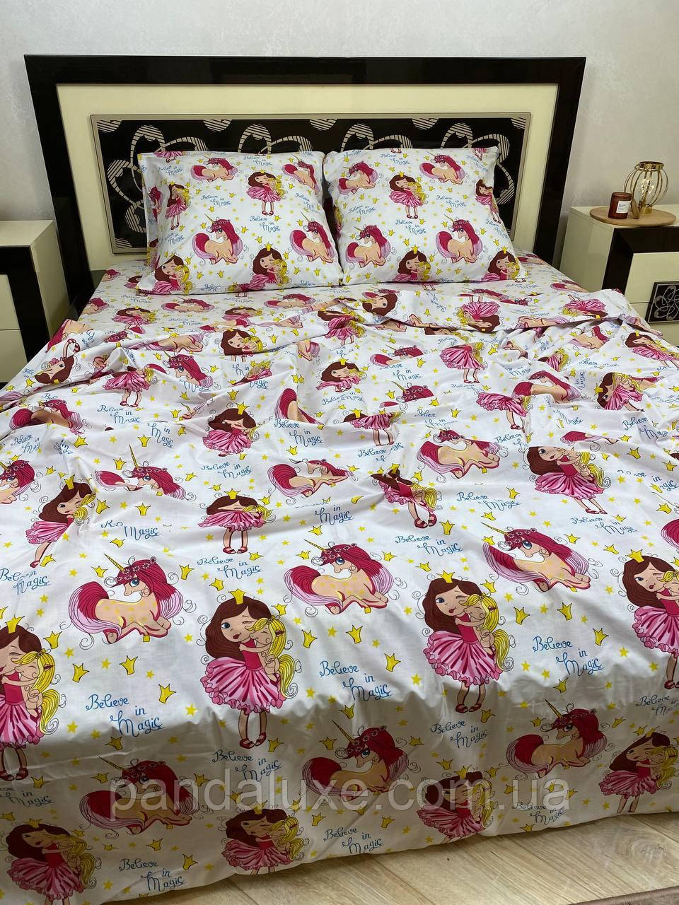 Постільна білизна бавовна бязь голд gold lux комплект Єдинороги