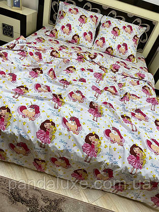 Постільна білизна бавовна бязь голд gold lux комплект Єдинороги, фото 3