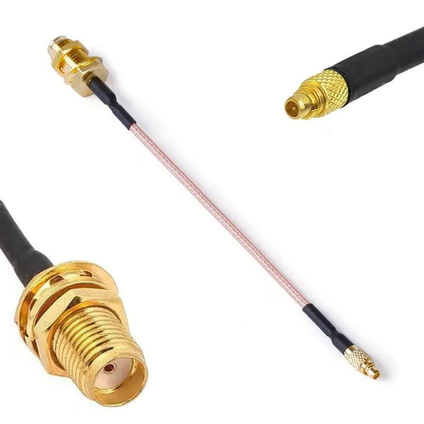 Антений кабель SMA Female (мама) - MMCX Male 15см 150мм перехідник пігтейл для FPV, антен, модемів, радіо, фото 1