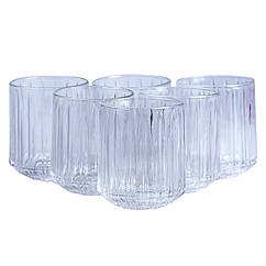 Склянки для лимонадів, соку, води, коктейлів 🥃 набір 6 (шт) прозорі скляні гарні 315 (мл) Lugi