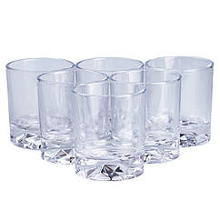 Склянки для лимонадів, соку, води, коктейлів 🥃 набір 6 (шт) прозорі скляні гарні 250 (мл) Lugi