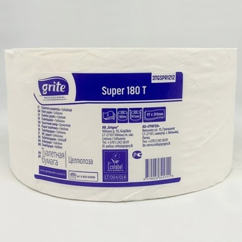 Туалетний папір 2-шаровий з целюлози, 180 м, Grite Super