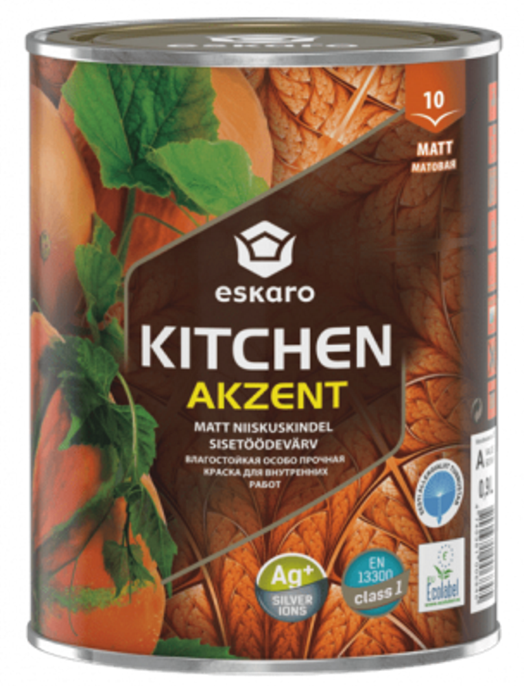 Eskaro Akzent Kitchen фарба для стін кухні вологостійка, TR (прозора база), 0,9л