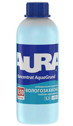 AURA Koncentrat AquaGrund, вологозисна ґрунтовка-концентрат (1:10), 0,5 л, фото 1