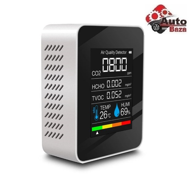 Детектор датчик якості повітря 5в1, сигналізатор газу CO2 TVOC HCHO з датчиком температури та вологості аналізатор якості повітря