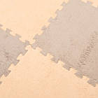 Килимок-пазл Supretto плюшевий бежевий з сірим, 30х30 см 10 шт. (84220003), фото 3