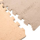 Килимок-пазл Supretto плюшевий бежевий з сірим, 30х30 см 10 шт. (84220003), фото 5