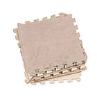 Килимок-пазл Supretto плюшевий бежевий з сірим, 30х30 см 10 шт. (84220003), фото 9