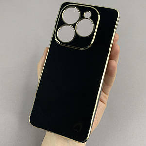 Чохол для Tecno POP 8 чохол із золотою окантовкою на телефон техно поп 8 чорний h7y