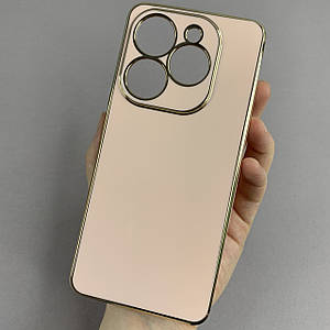 Чохол для Tecno POP 8 чохол із золотою окантовкою на телефон техно поп 8 пудровий h7y