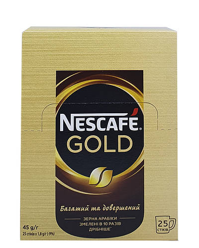 Кофе Nescafe Gold растворимый с добавлением молотого в стиках 25 х 2 г ...