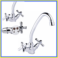 Змішувач для кухні латунний дворучковий напівобертовий Кухонні змішувачі латунь Імпортний змішувач