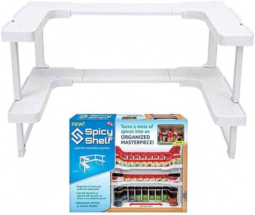 Полочка стелаж для спецій та баночок у тумбочку на кухню, фото 1