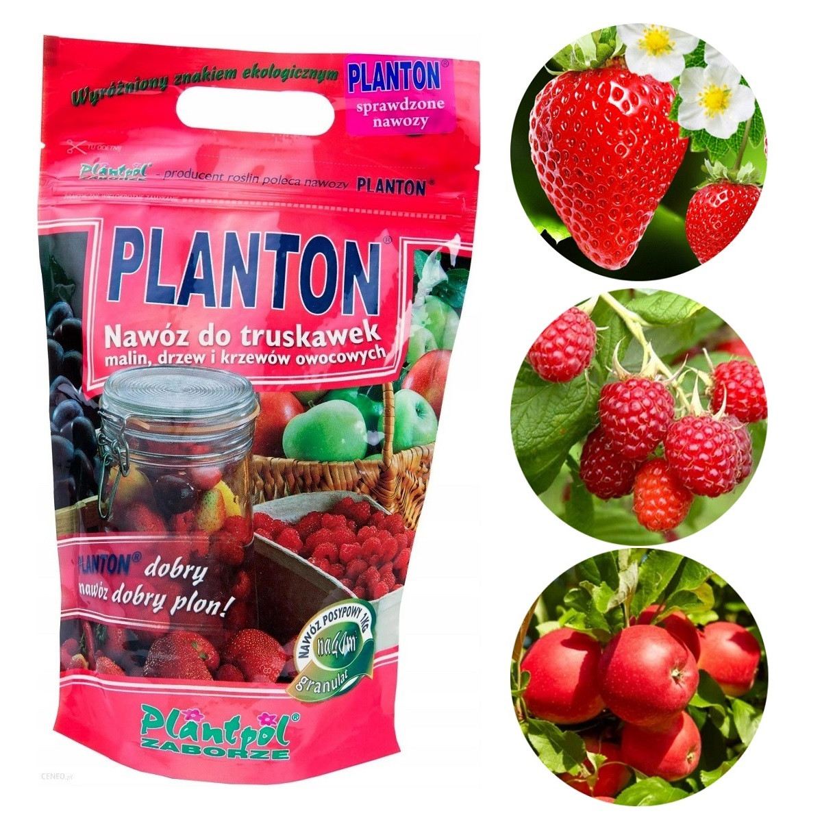 Добриво Planton для полуниці, малини та плодових культур (Плантон, 1 кг гранул), Польща