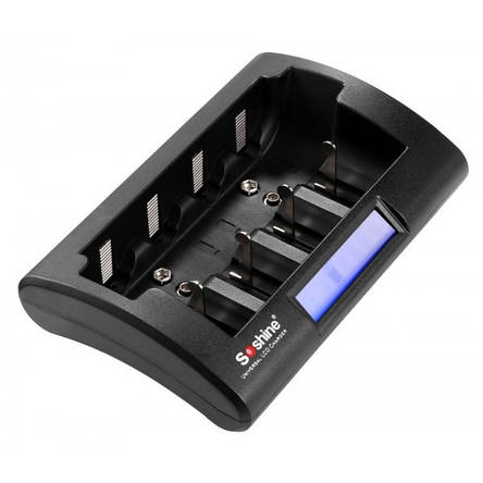Зарядна станція для батарей Soshine LCD Universal Charger CD-1 Black, фото 1