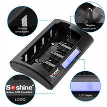 Зарядна станція для батарей Soshine LCD Universal Charger CD-1 Black, фото 5