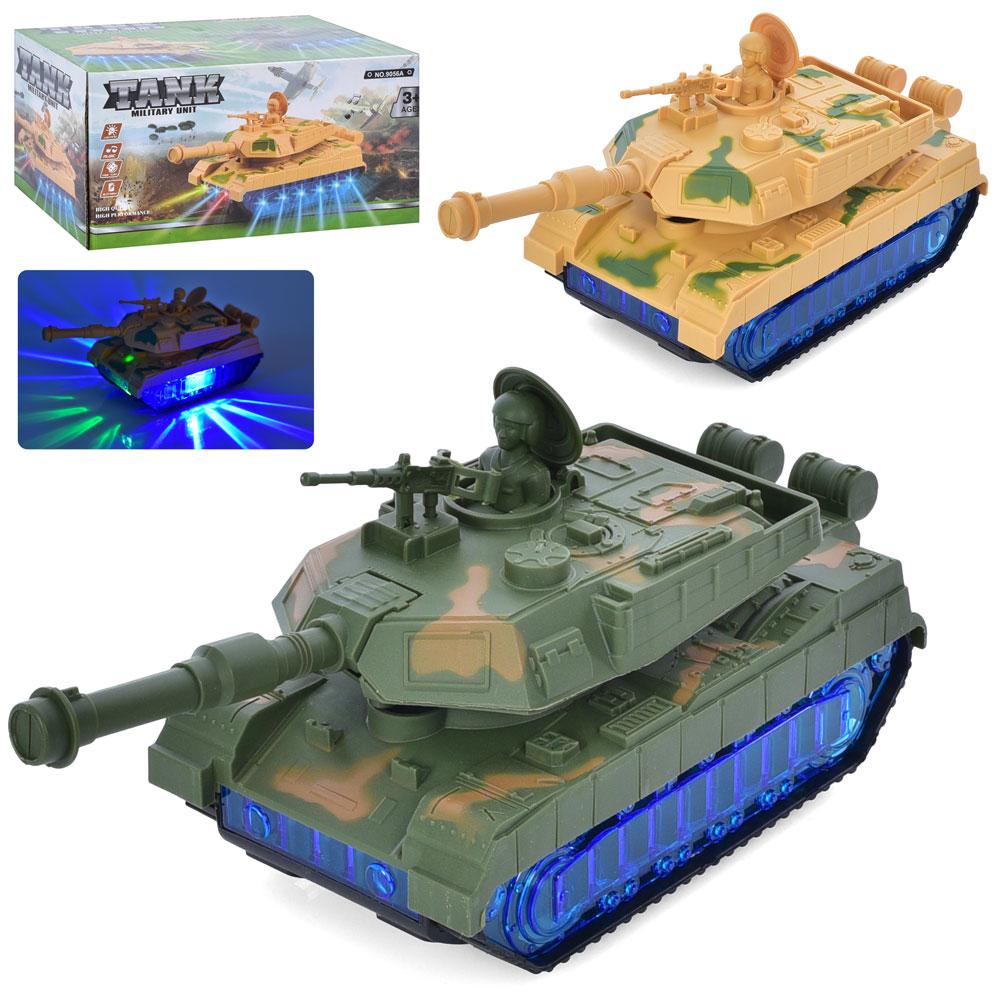 Танк на бат-ці,16см,їздить,світ,звук.,в кор-ці,17,5х12х13,5см №9056A(48)