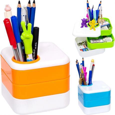 Від 2 шт. Стакан для ручек пластиковый 568 10*10*9см купити дешево оптом в інтернет-магазині