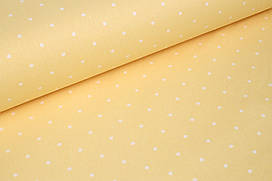 Ранфорс 240 см Горошки на жовтому 5 мм