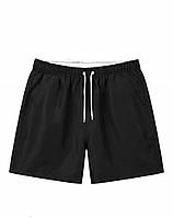 Шорти чоловічі для плавання батал однотонні чорні Glo-Story