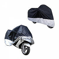 Чохол для мотоцикла на резинці Motocicleta QW074, Чорно-сірий, Розмір S (190х110х155 см)