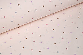 Ранфорс Дрібні сердечка на рожевому