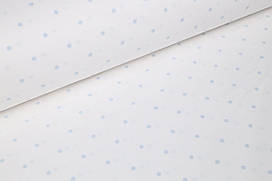 Ранфорс 240 см Горошки блакитні на білому 5 мм (залишок 1 мп)