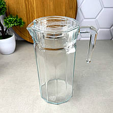 Глечик гранований із прозорою кришкою Pasabahce Кошем 1,4 л, фото 2
