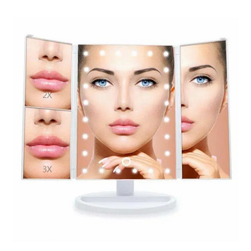 Косметичне дзеркало потрійне Superstar Magnifying Mirror MM-001 з підсвічуванням Білий