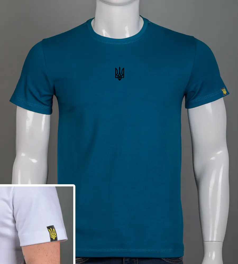 Футболка чоловіча Тризуб 2401м (Уп.4шт M-XXL), Смарагдовий, фото 1