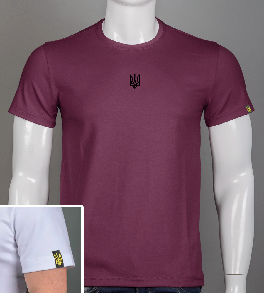 Футболка чоловіча Тризуб 2401м (Уп.4шт M-XXL), Марсала